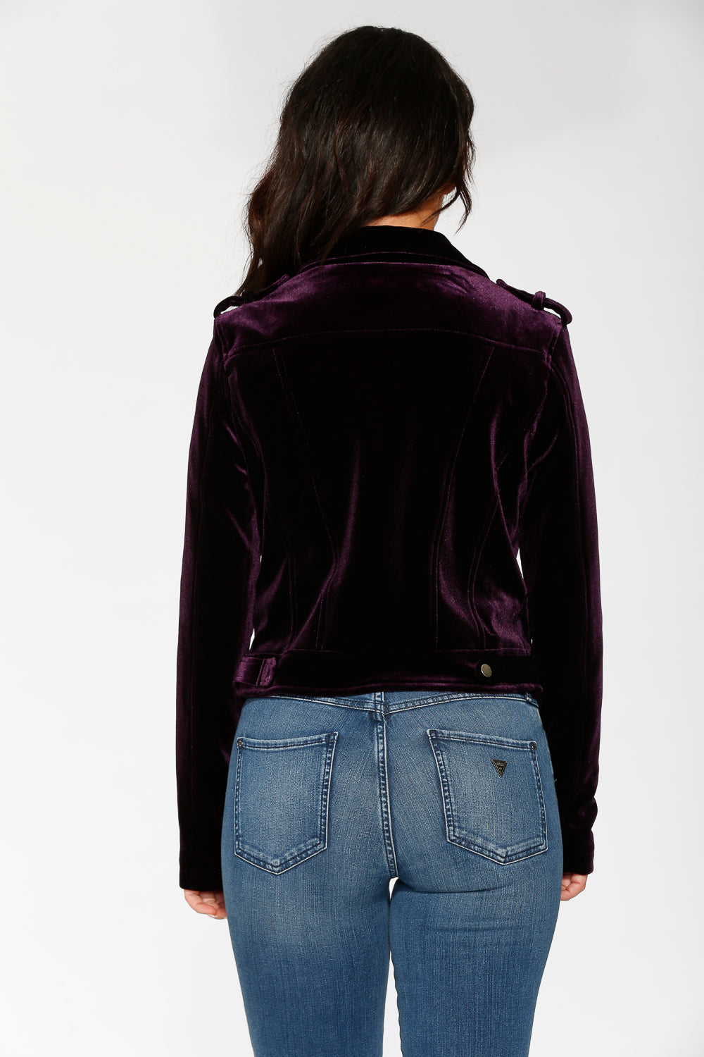 Purple Velvet Moto Jacket