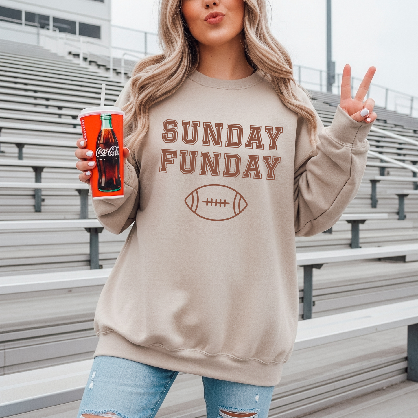 Sunday Funday Football Adult Sweatshirt