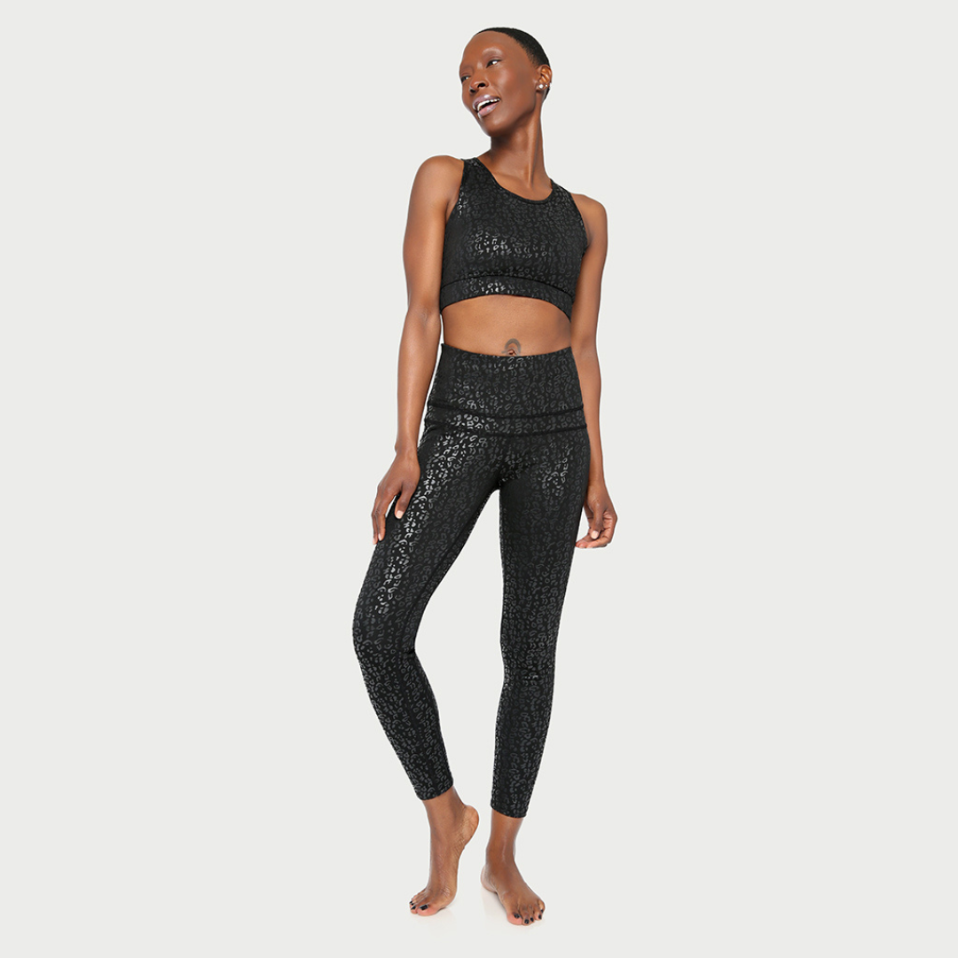 Metallic Cheetah Active Sports Bra