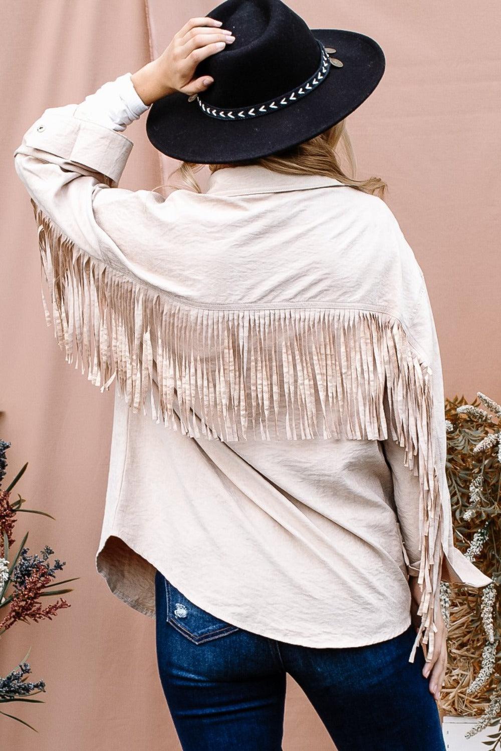 The Why Fringe Detailed Button Down Shacket