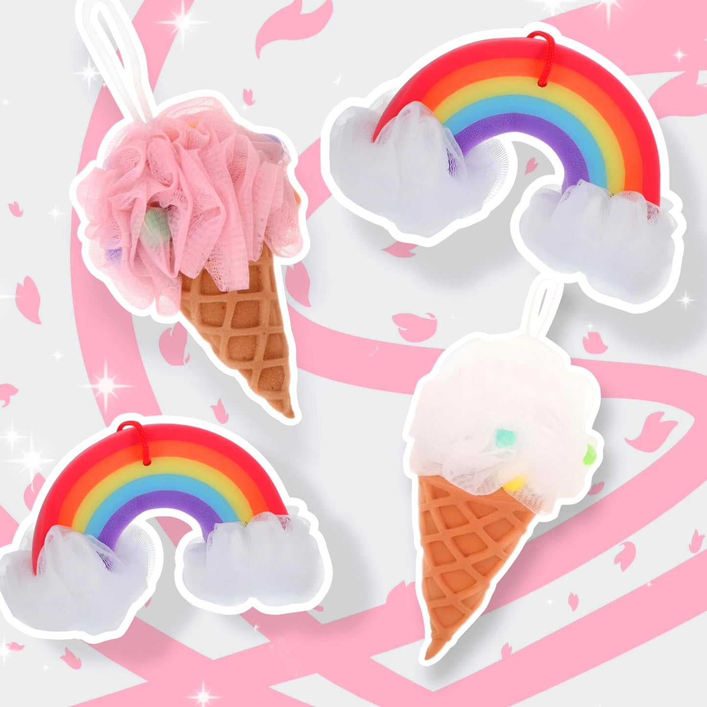 Blueberry Ice cream Bath Pouf