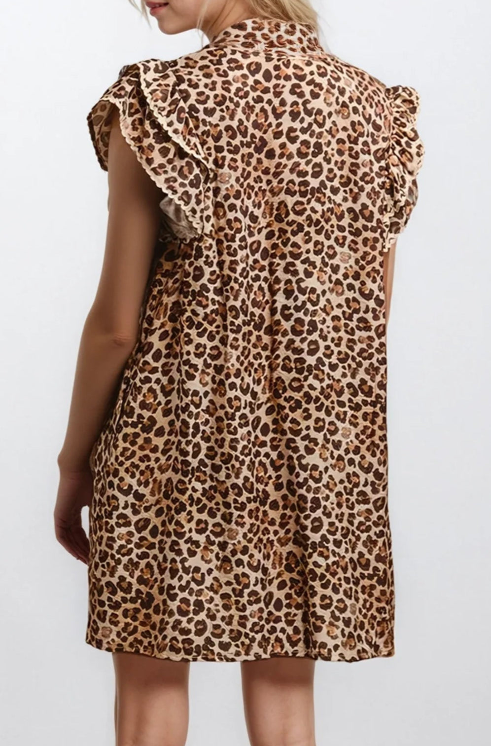 Desert Muse Leopard Ruffle Dress