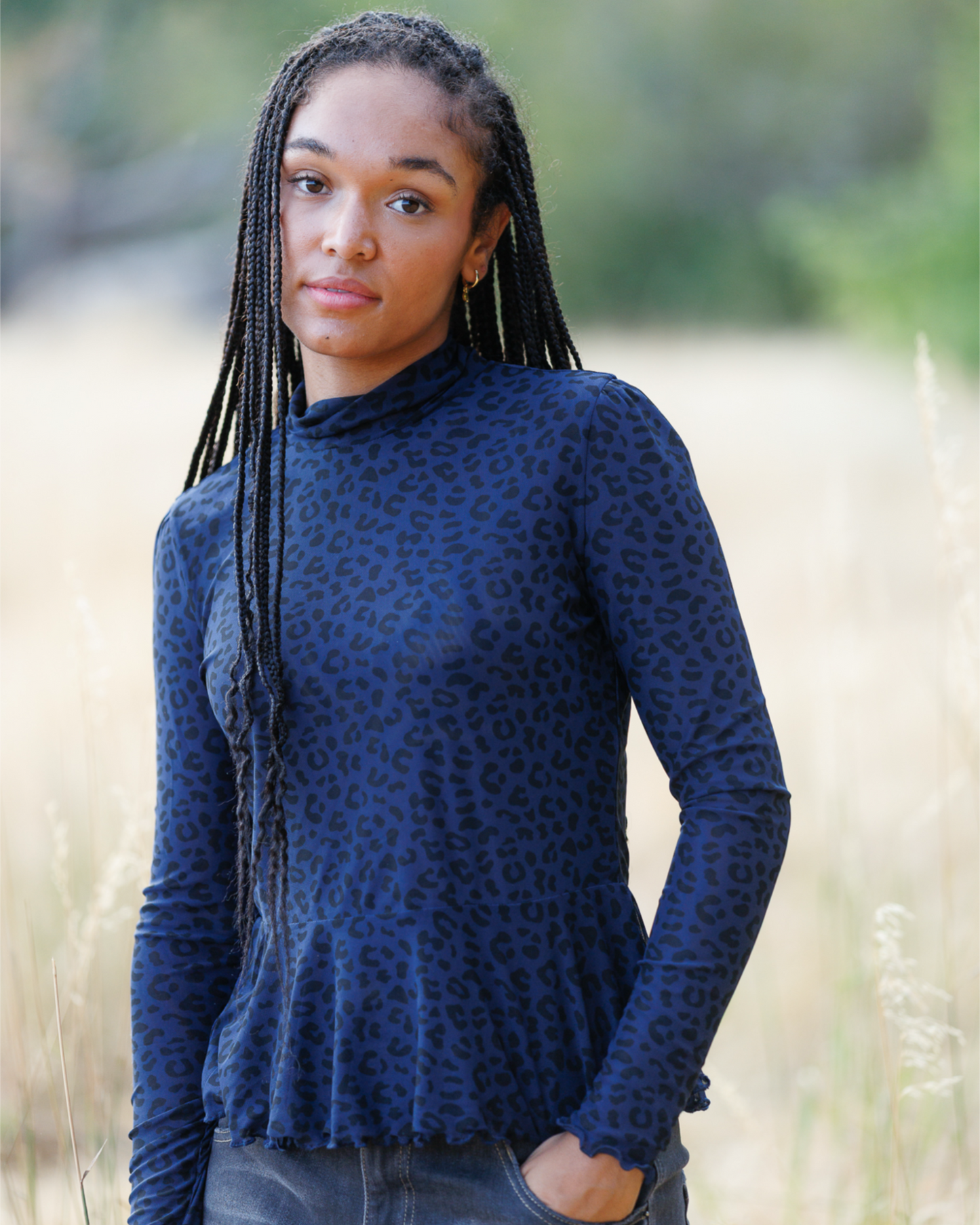 Peplum Turtleneck Top