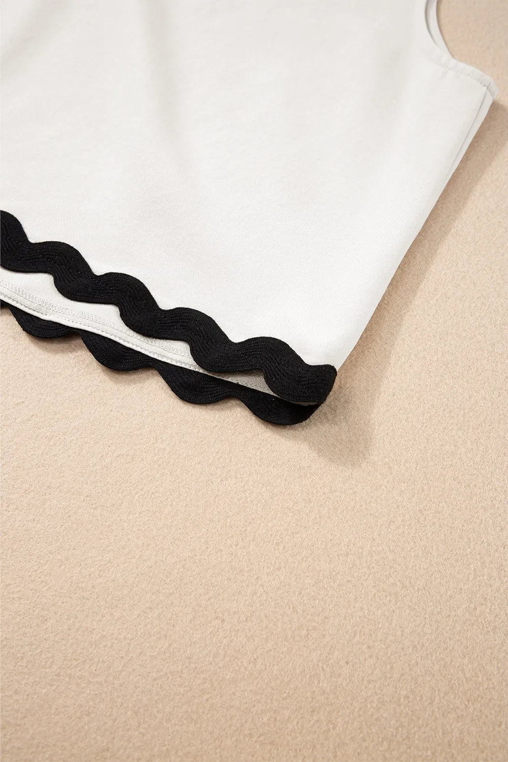 Ricrac Trim Tank Top and Elastic Waist Shorts Set