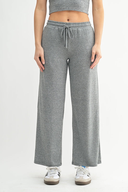 CloudSoft™ Wide-Leg Lounge Pants- Gray