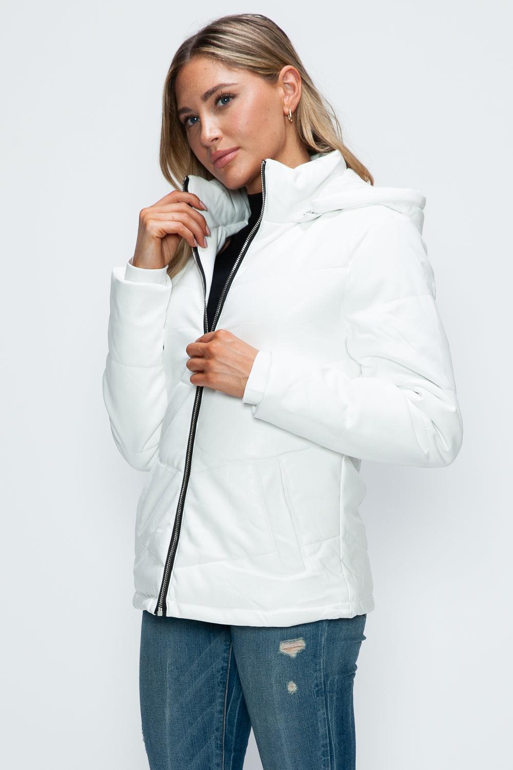 Giulia Pocketed Zip Up Puffer Jacket with Removable Hood