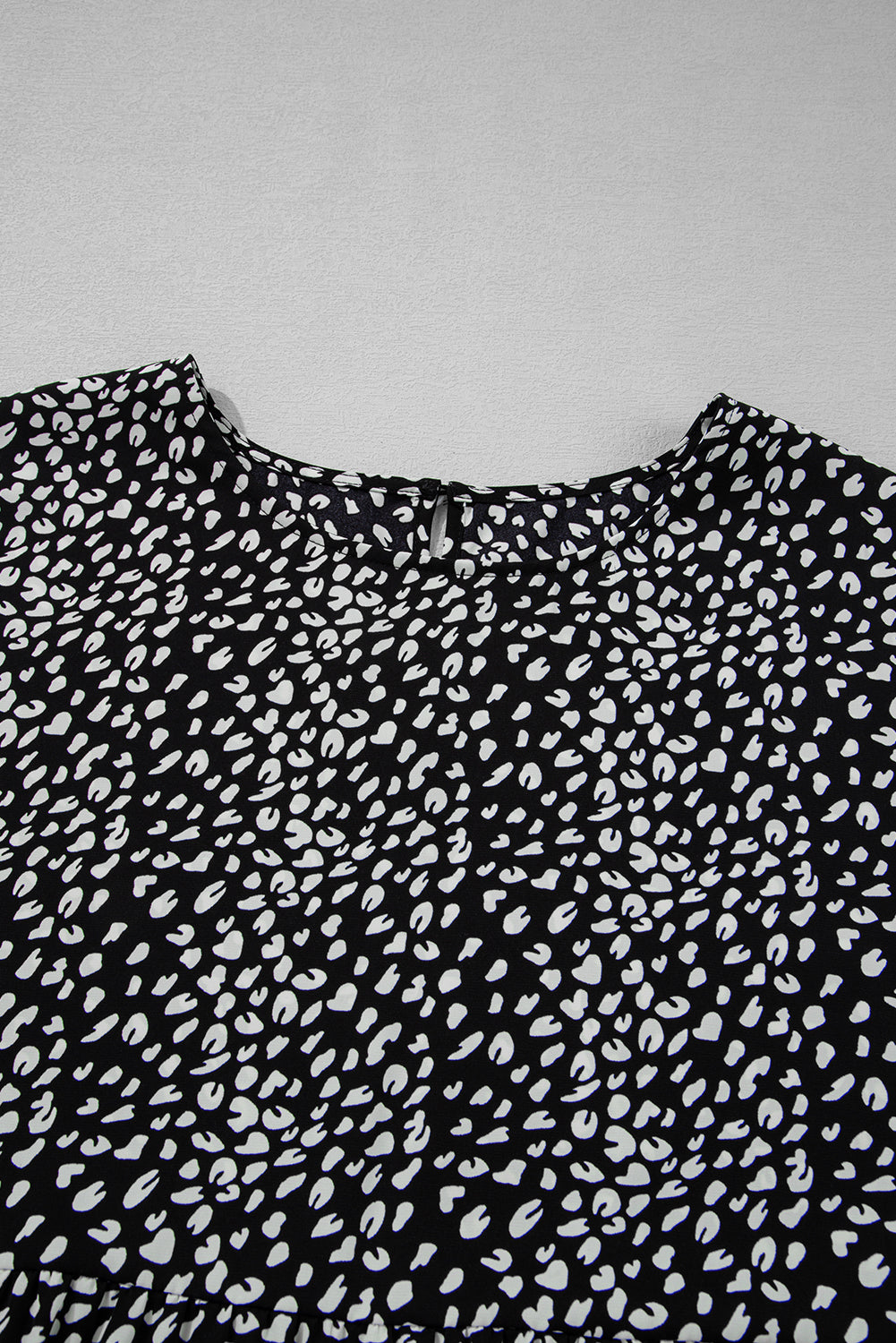 Black Leopard Print Flowy Tiered Plus Size Blouse