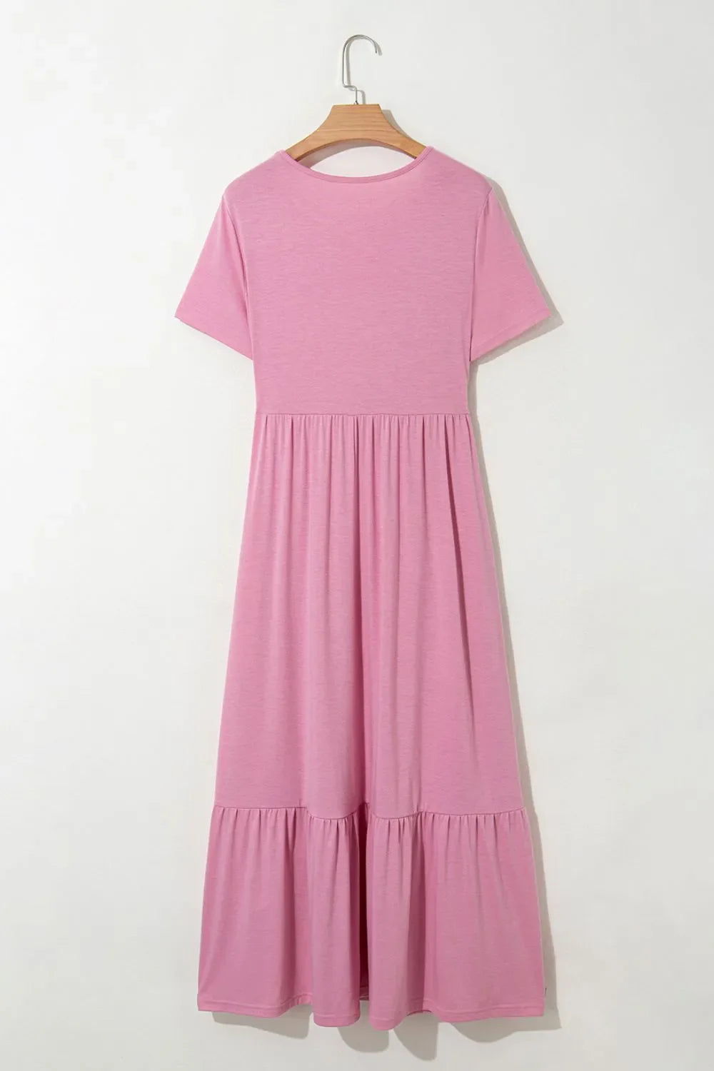 Solid Color High Waist Pocketed Tee Dress