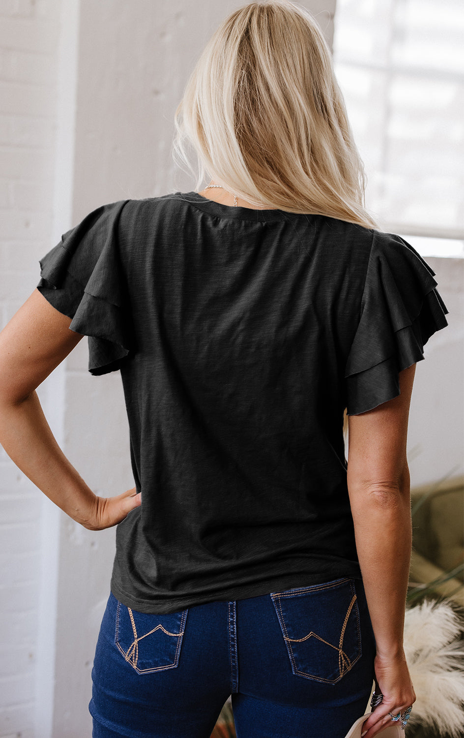 Yasmin Layered Ruffle Short Sleeve Top