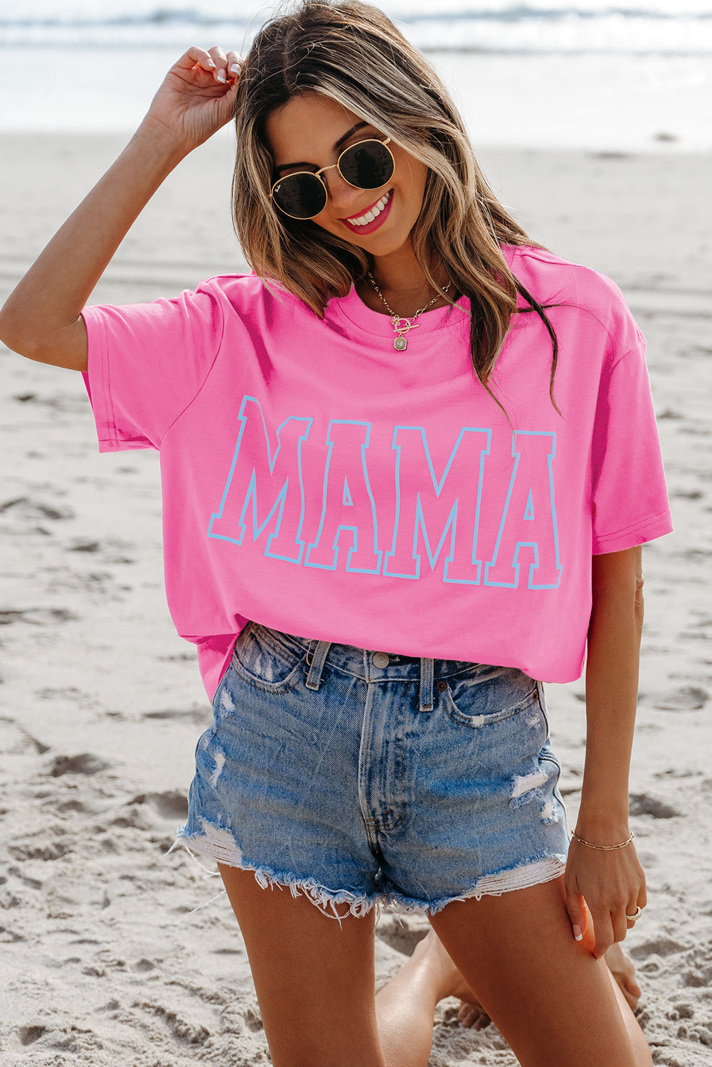 MAMA Letter Graphic Neon Tee
