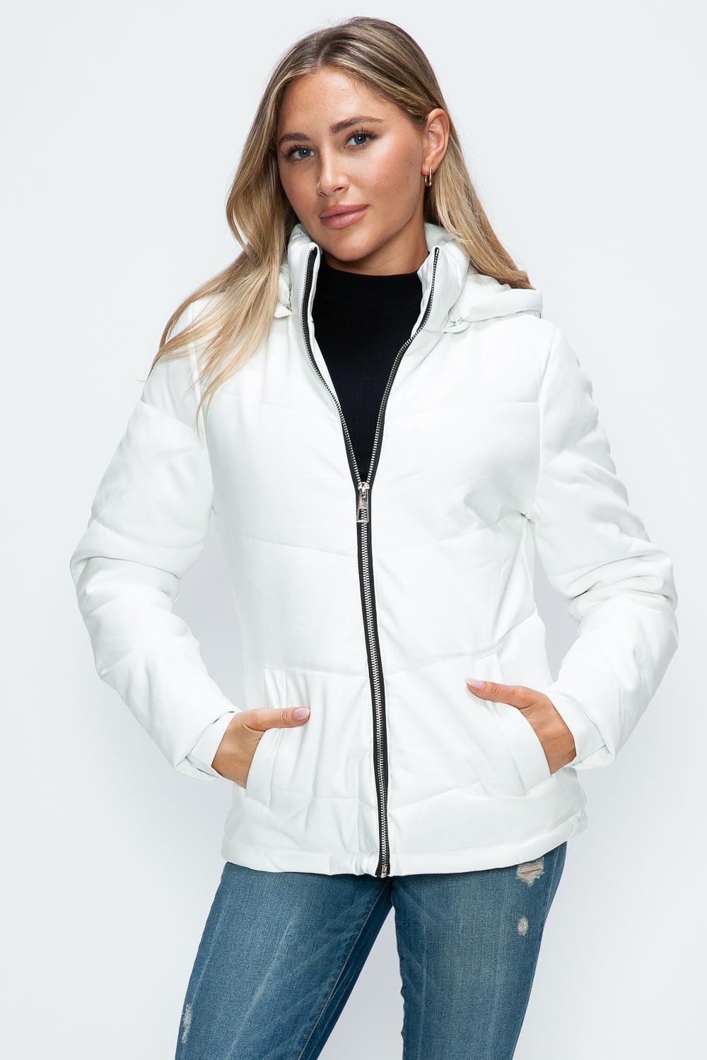 Giulia Pocketed Zip Up Puffer Jacket with Removable Hood