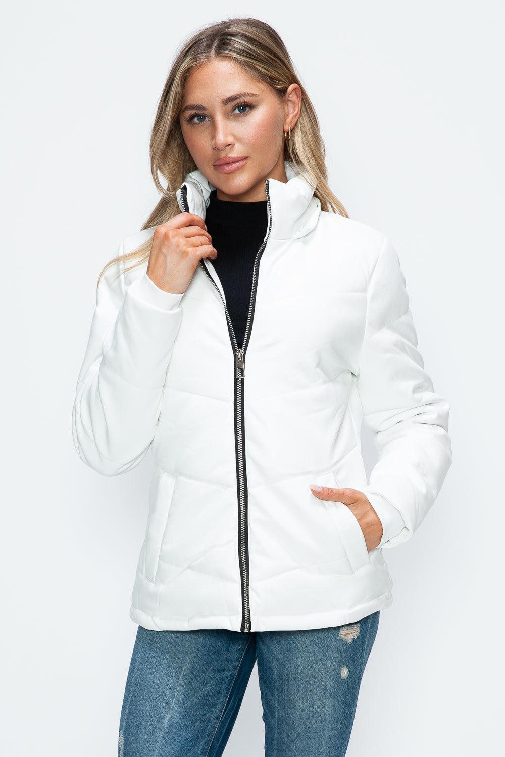 Giulia Pocketed Zip Up Puffer Jacket with Removable Hood