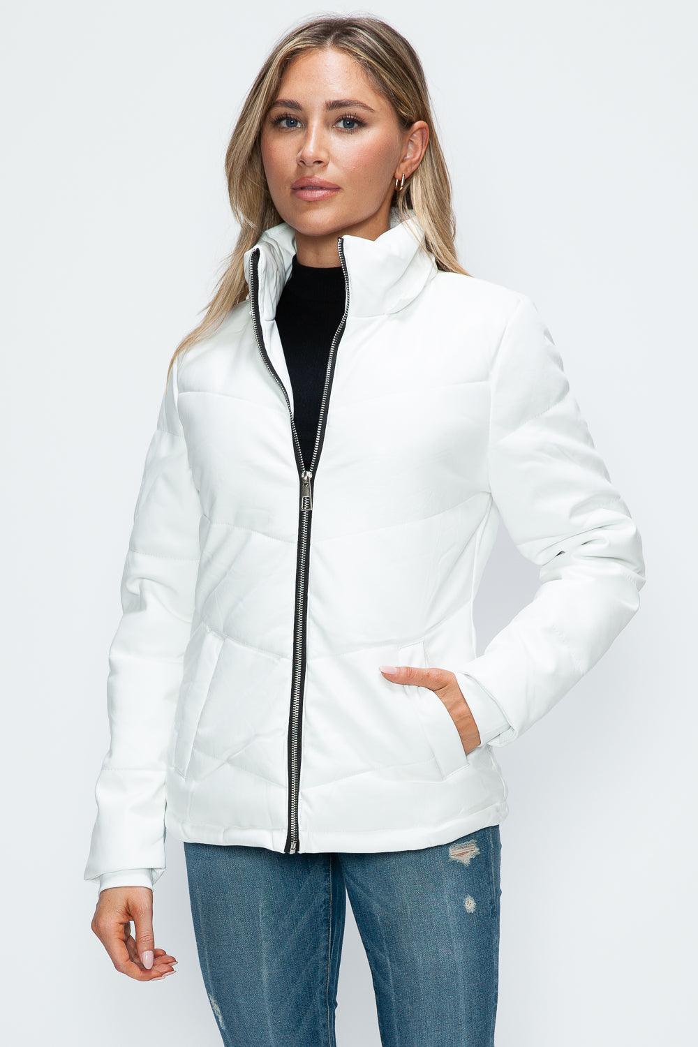 Giulia Pocketed Zip Up Puffer Jacket with Removable Hood