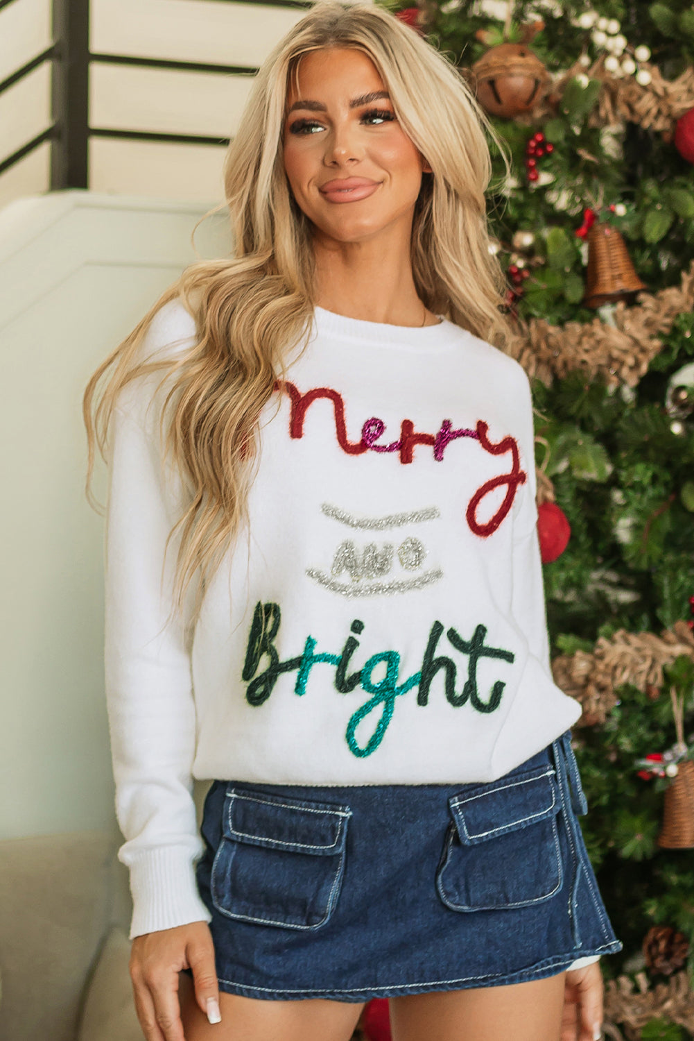 Aria Bright Graphic Christmas Sweater