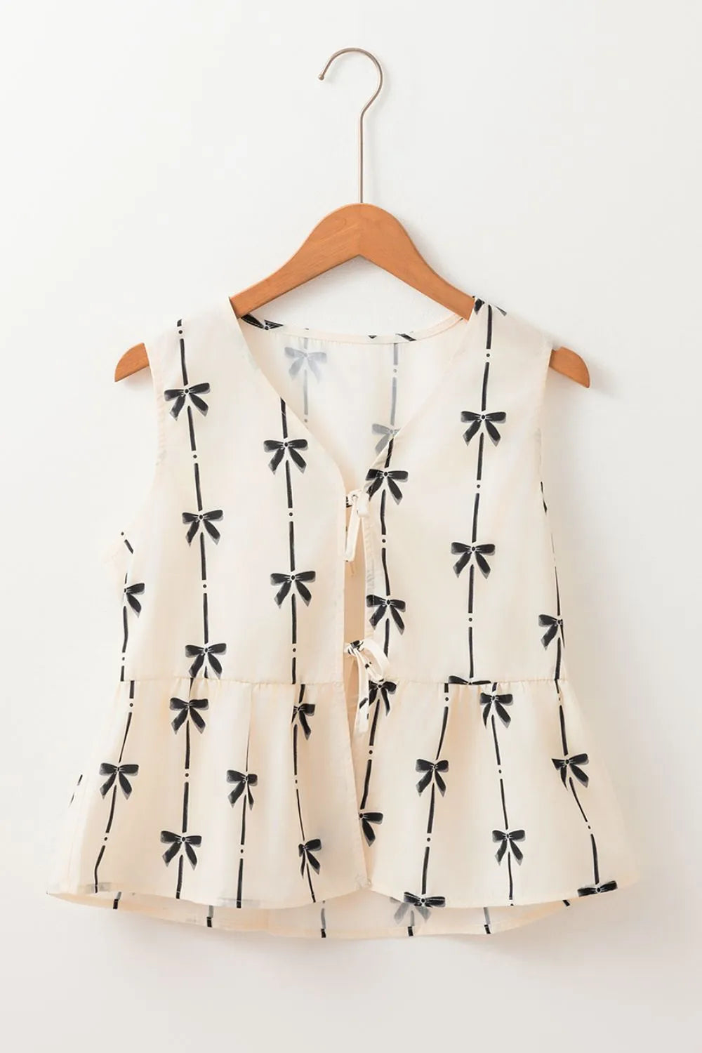 "Tied Front Bow Print Peplum Tank (LAST ONE)