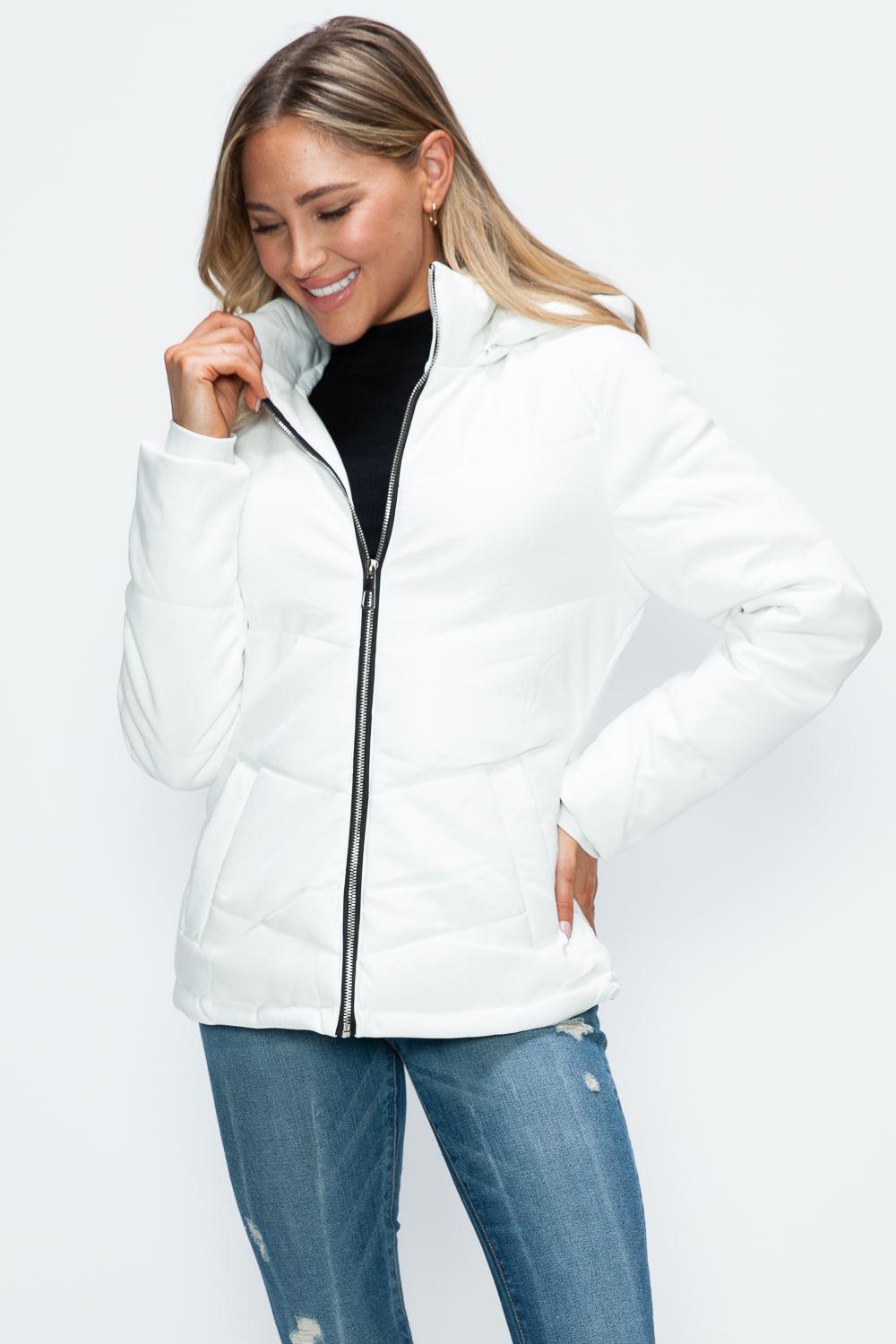 Giulia Pocketed Zip Up Puffer Jacket with Removable Hood