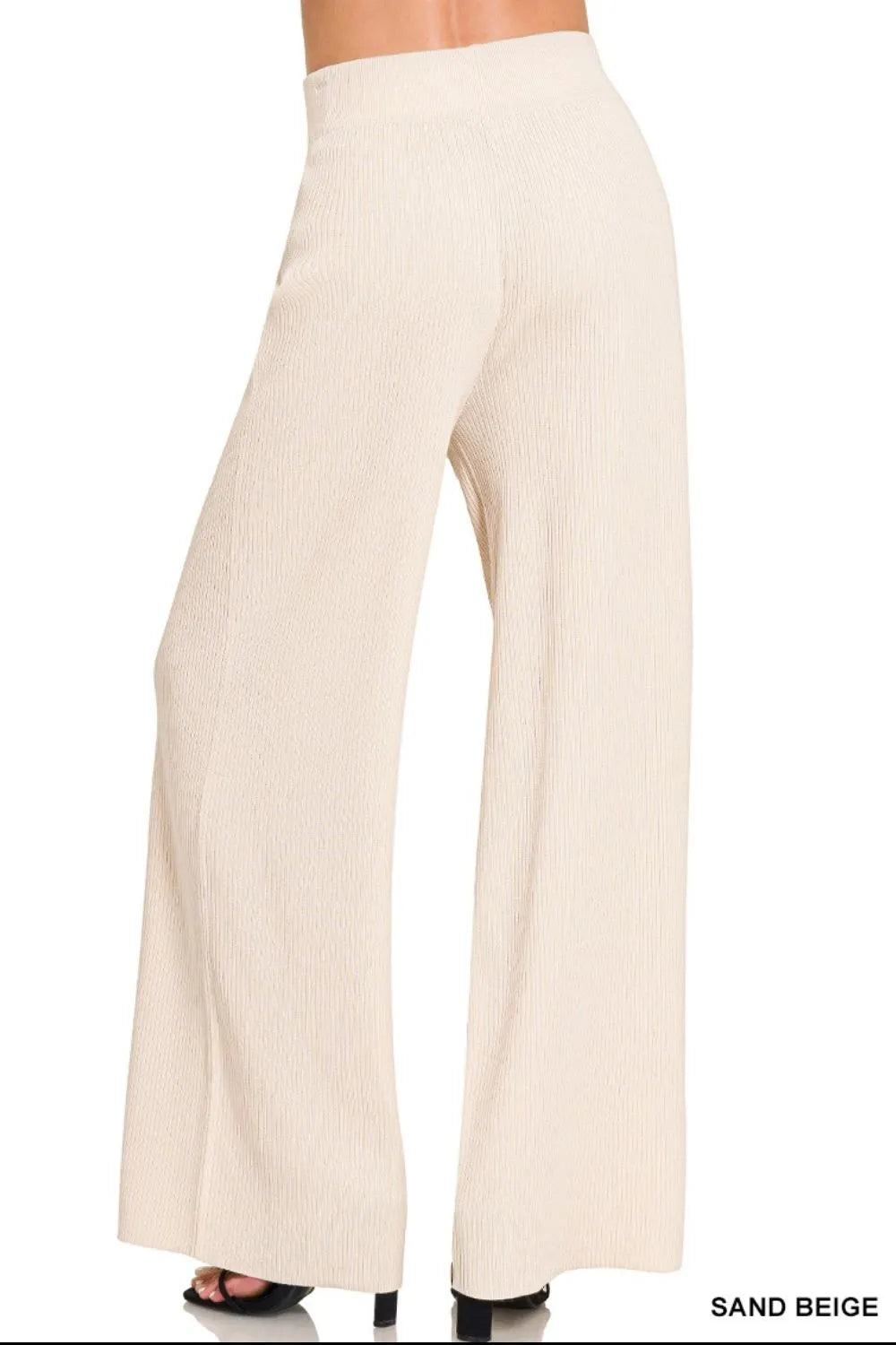 Zenana Viscose Ribbed Sweater Pants