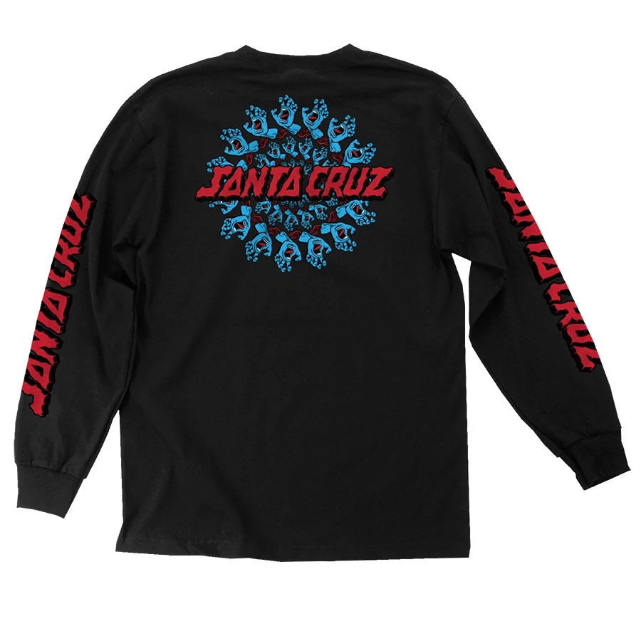 Santa Cruz Mandala Hand Long Sleeve Mens T-Shirt - Black
