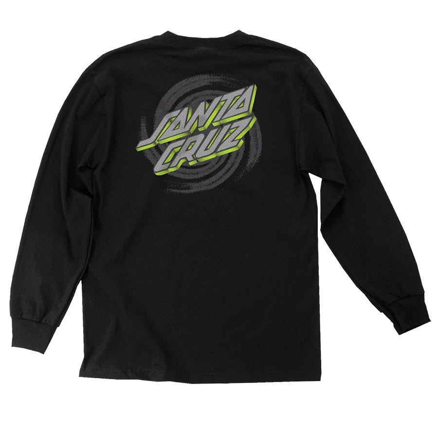 Santa Cruz Portal Dot Long Sleeve Mens T-Shirt - Black