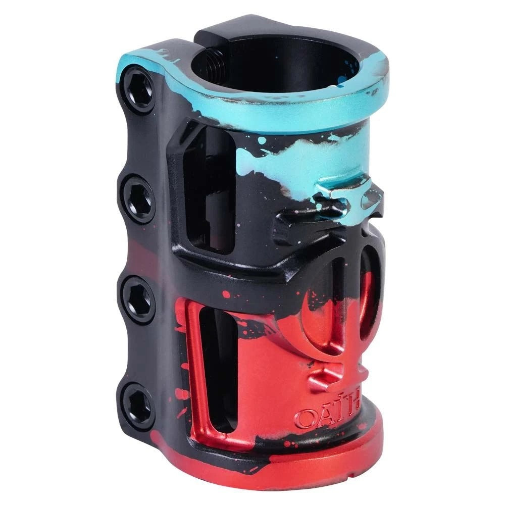 Oath Cage V2 SCS 4 Bolt Clamp - Black/Teal/Red