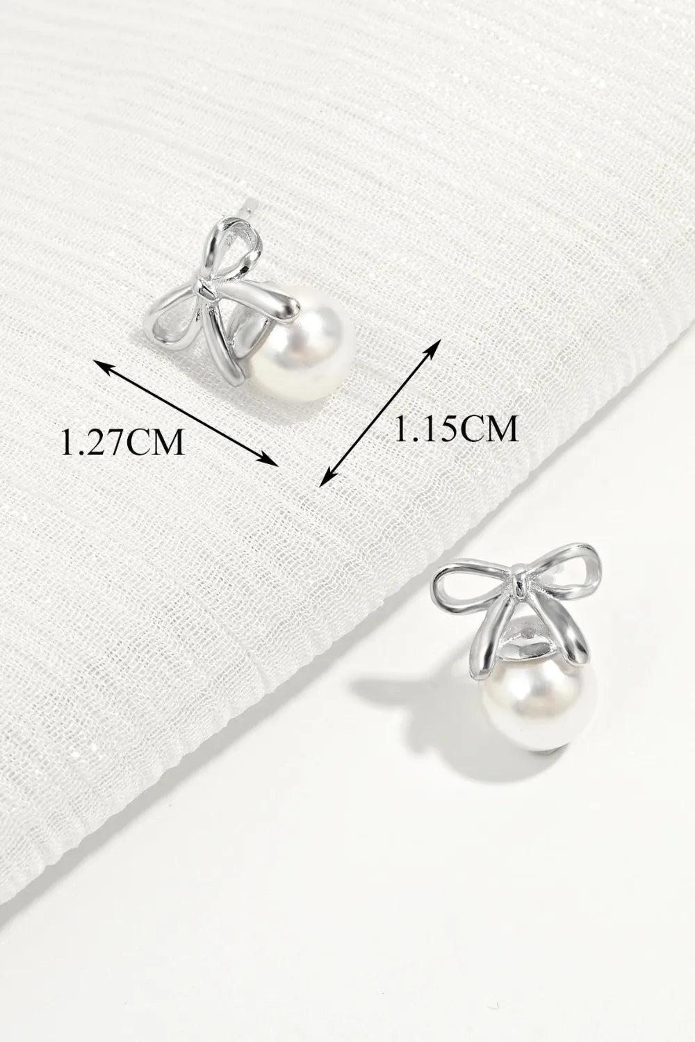 Sterling Silver Pearl Bow Earrings