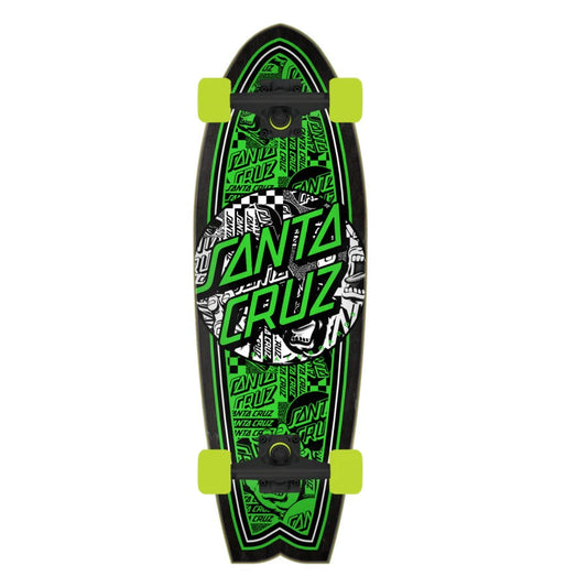 Santa Cruz Flier Collage Dot Shark Cruiser Complete - 8.8″