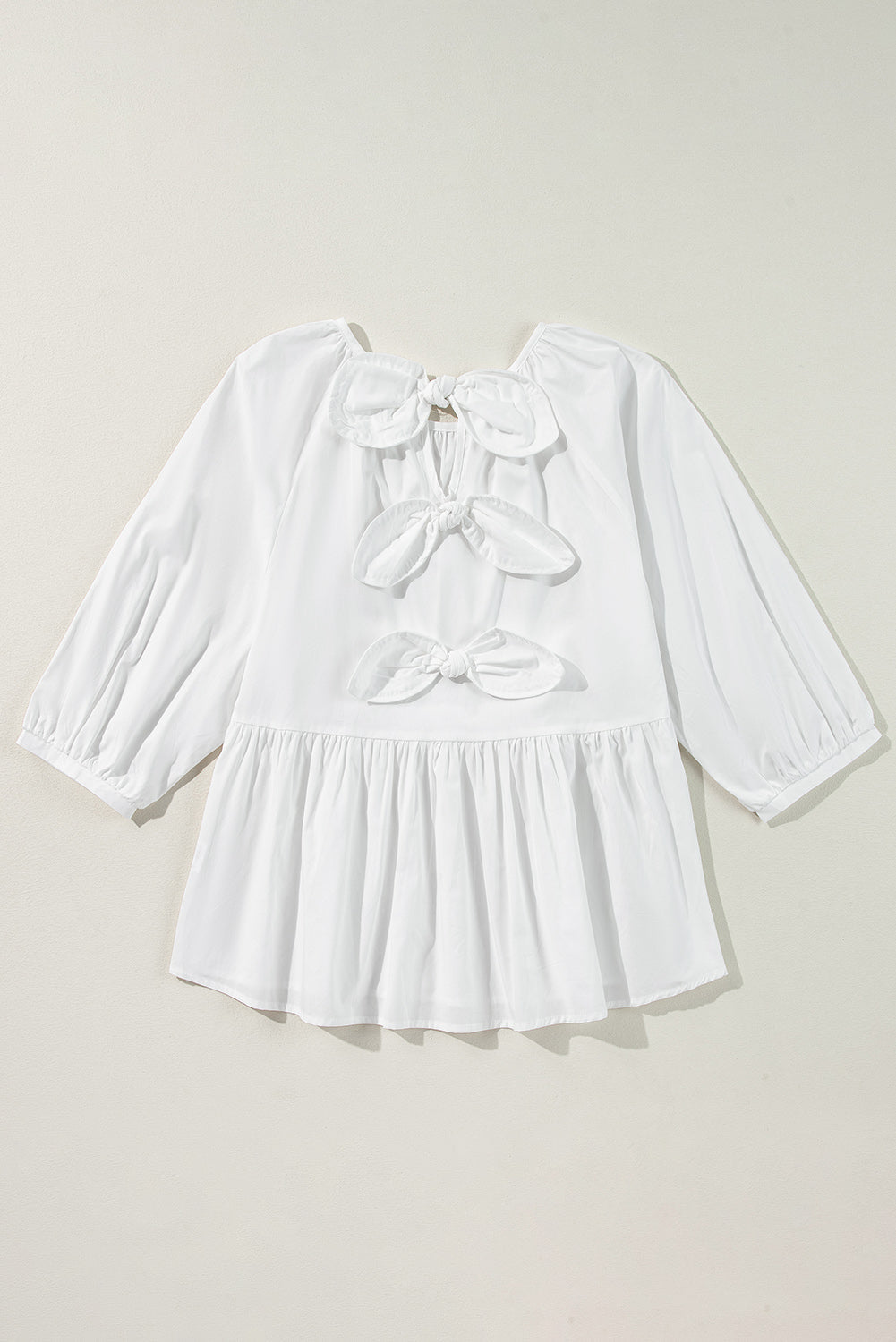 Paula Bow Knot Cutout Back Blouse