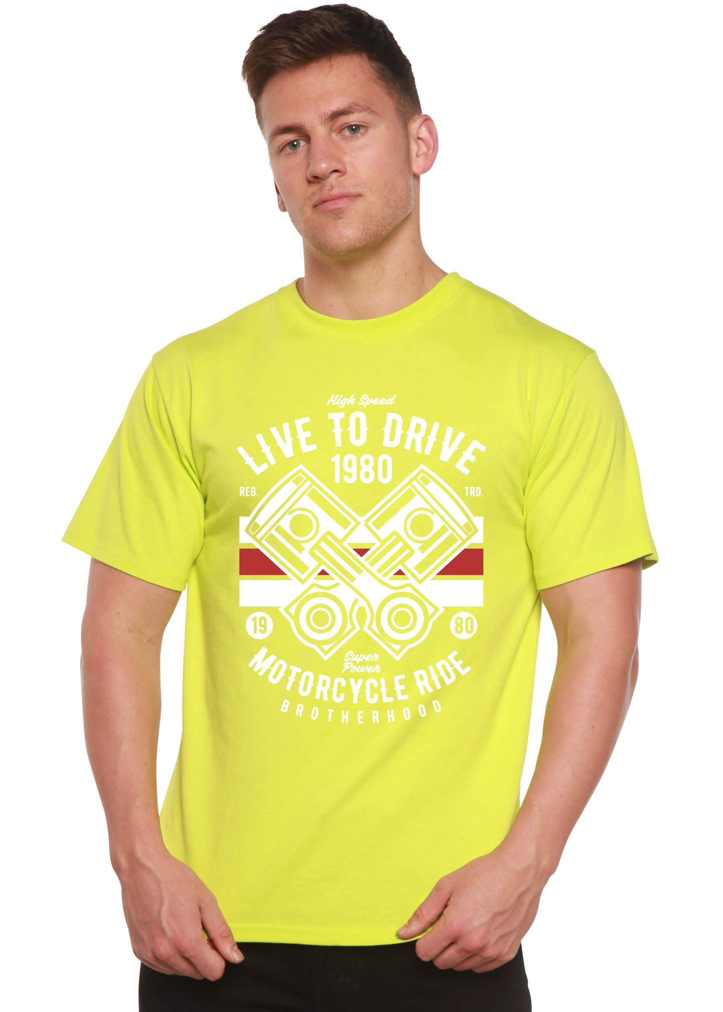 Live To Ride 1980 Men's Bamboo Viscose/Organic Cotton Short Sleeve Graphic T-Shirt