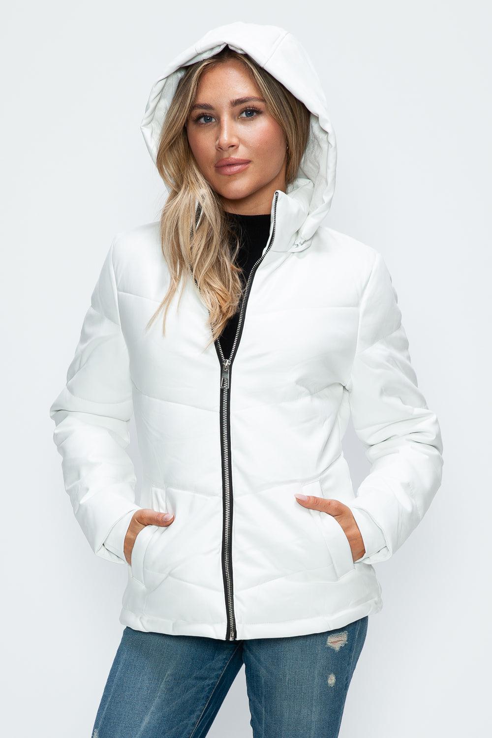Giulia Pocketed Zip Up Puffer Jacket with Removable Hood