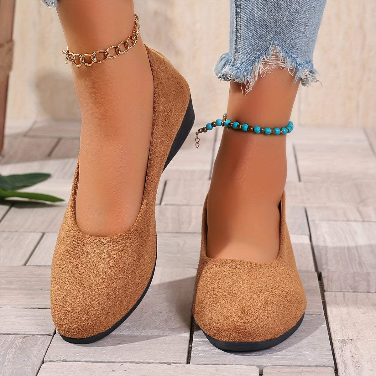 Elegant Black Comfort  Style Slip On Loafers