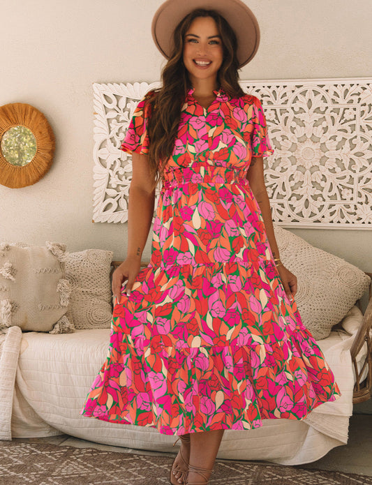 Lillie Floral Short Sleeve Maxi dress