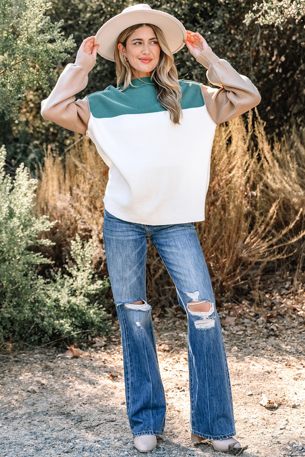 Anava Ribbed Knit Baggy Sweater