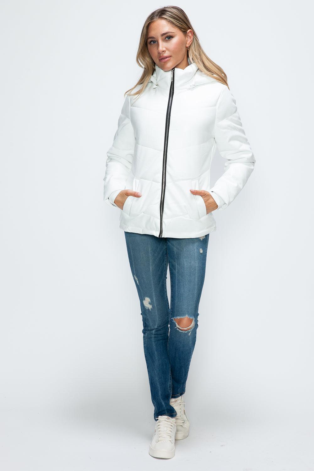 Giulia Pocketed Zip Up Puffer Jacket with Removable Hood