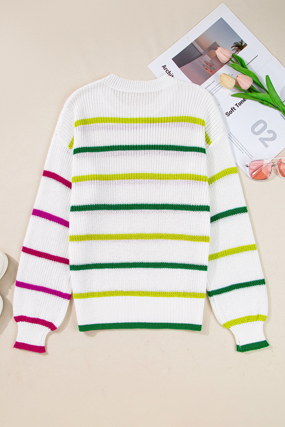 Emerson Colorful Striped Crew Neck Sweater