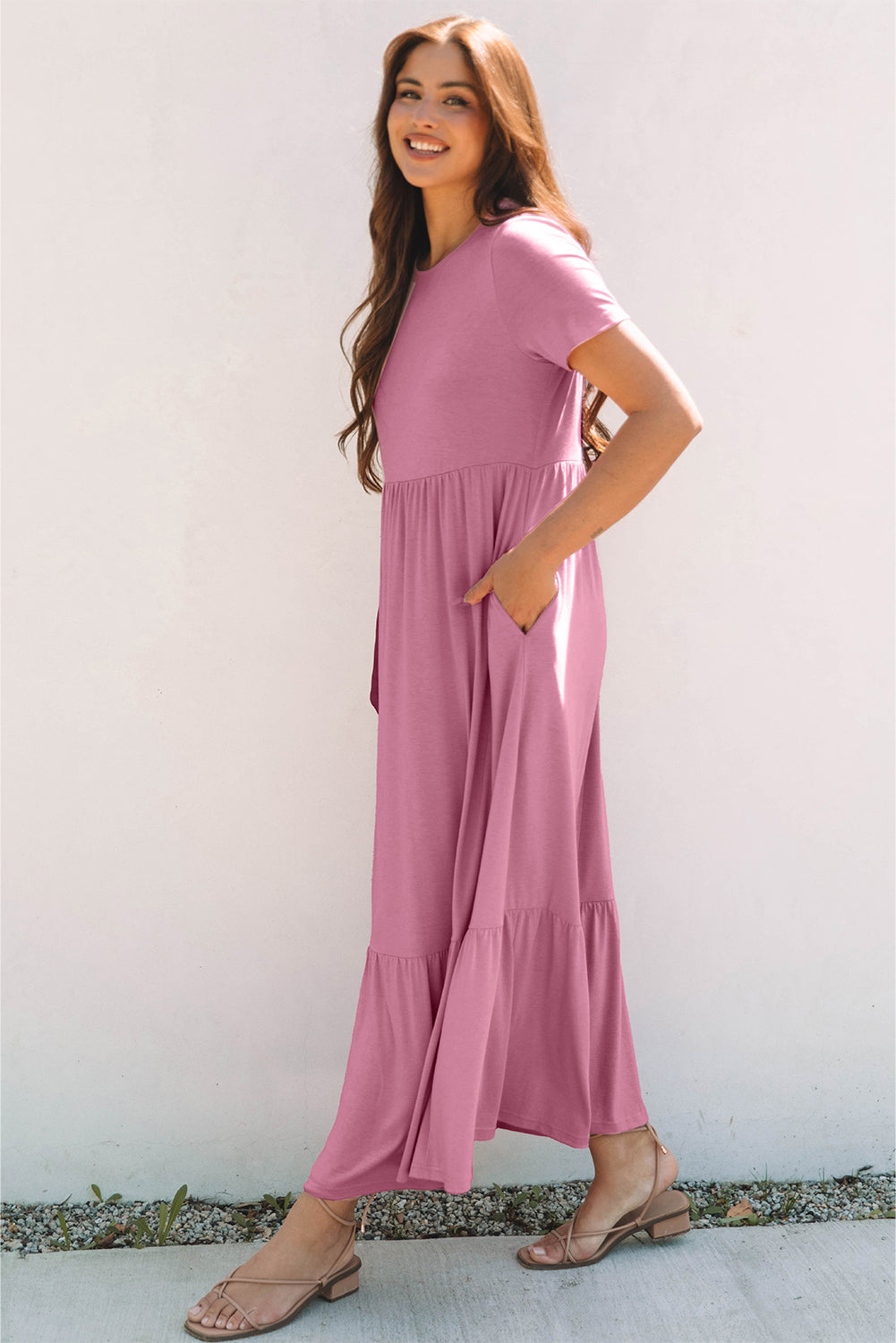 Nala T-shirt High Waist Pocketed Long Dress