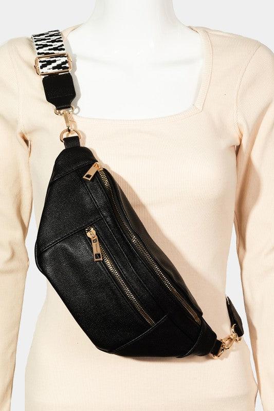 Fame  Leather Crossbody Bag with Removable Strap