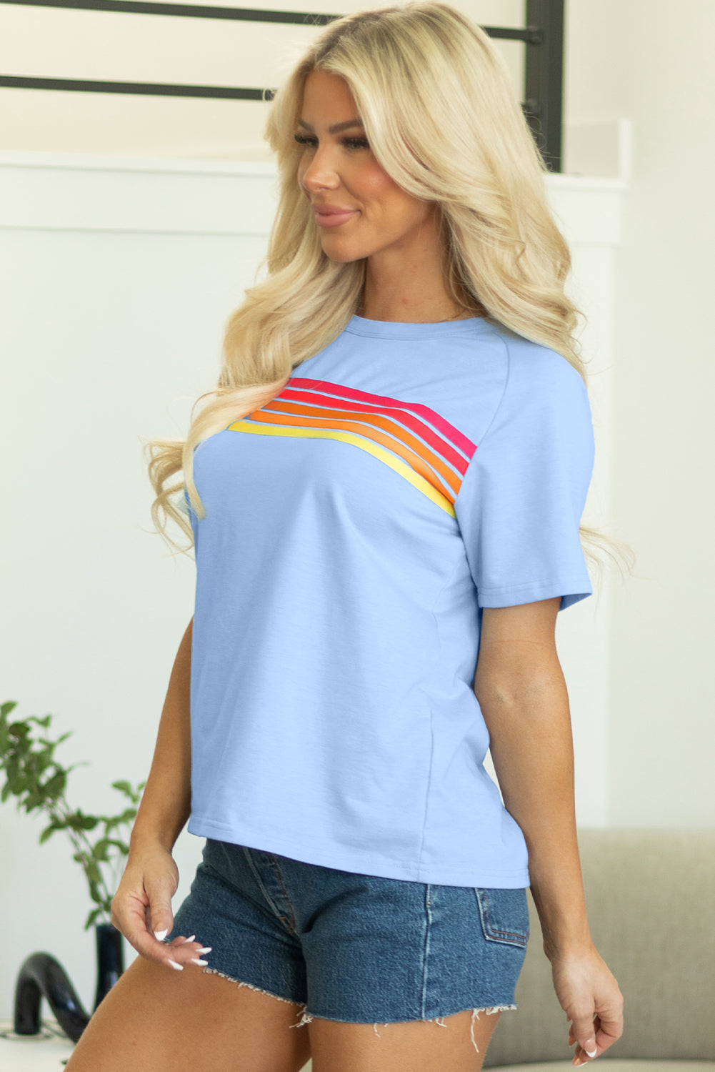 Priscilla Striped Patch Front Casual Top