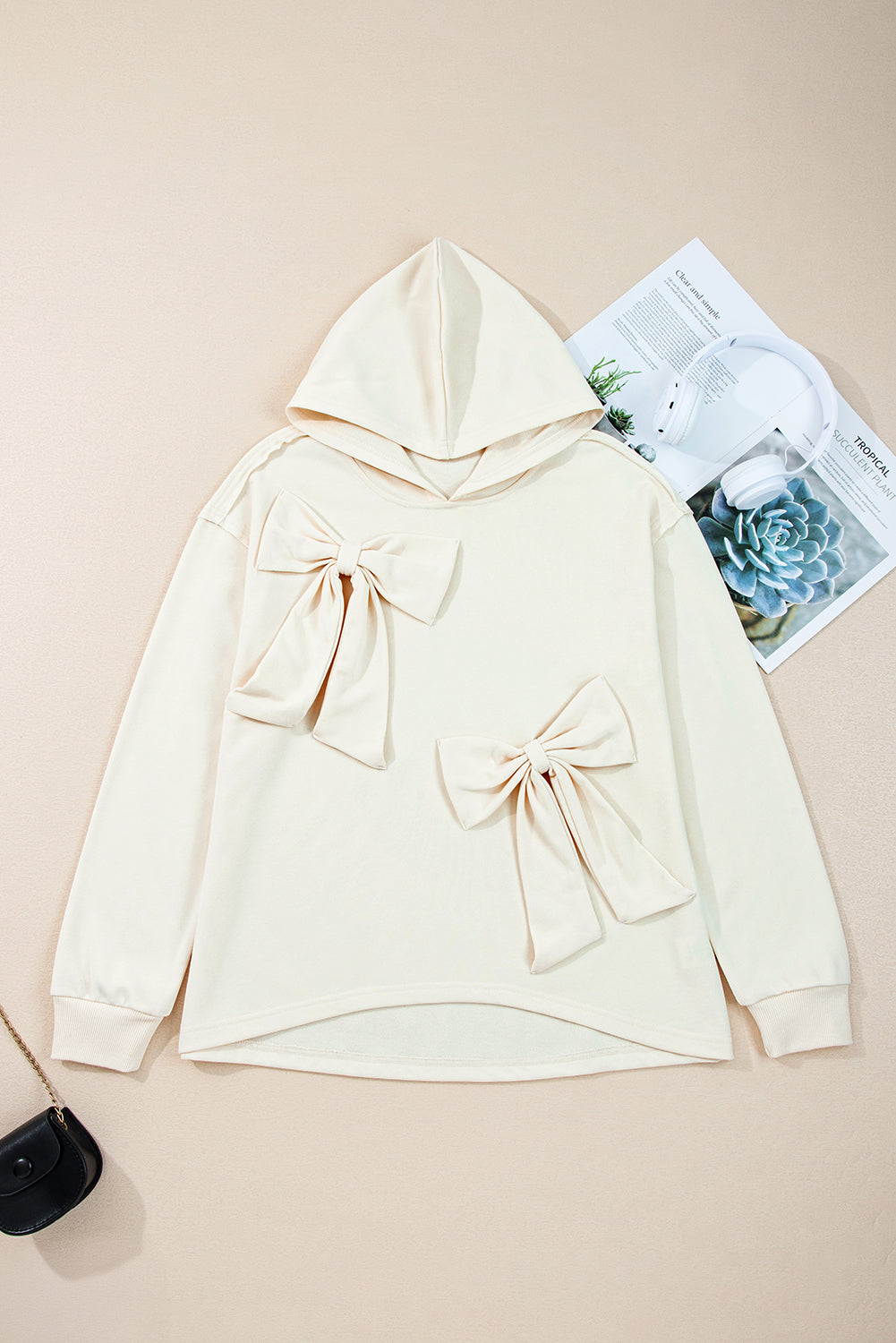 Raegwen Bow Detail Loose Hoodie