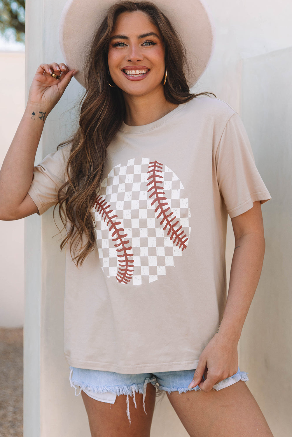 Checkered Baseball Graphic Tee
