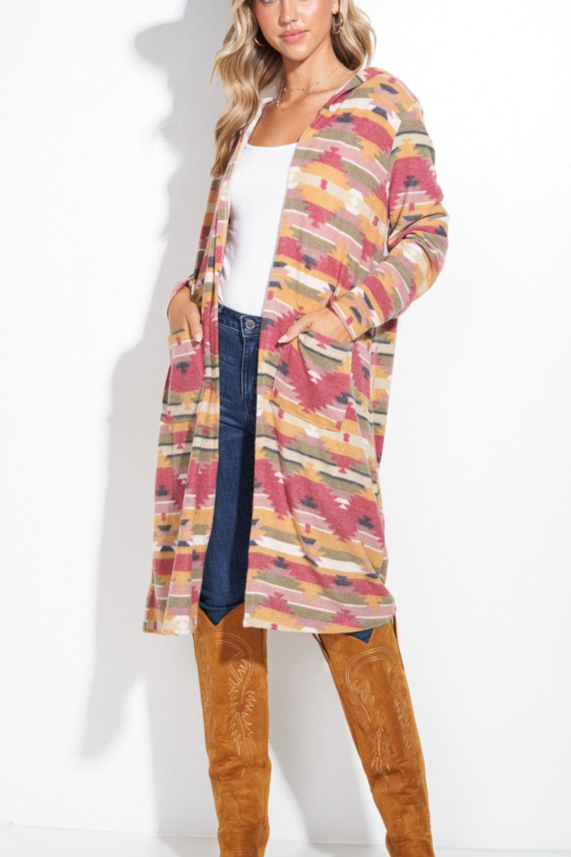 Aztec Hooded Cardigan Made in America