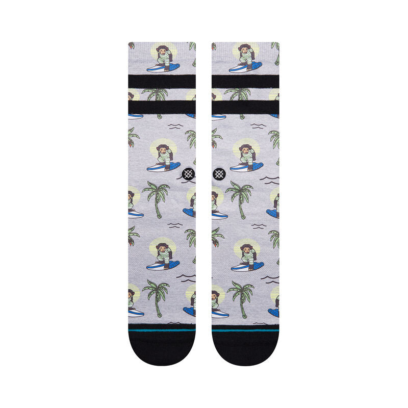 Stance Surfing Monkey Crew Socks - Grey