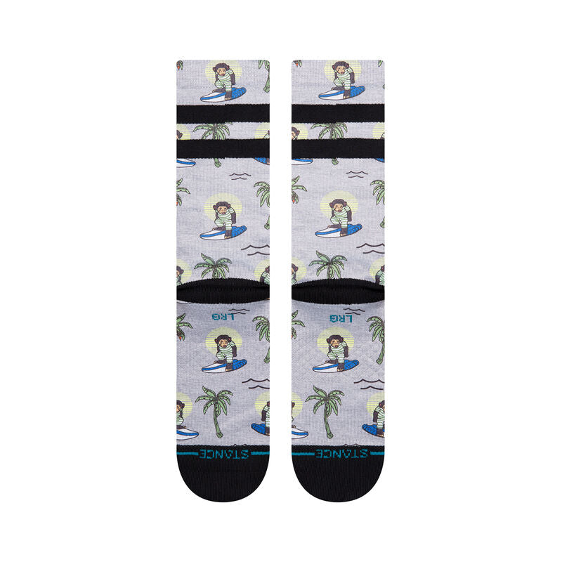 Stance Surfing Monkey Crew Socks - Grey