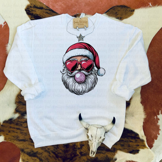 Bubblegum Santa Graphic Trendy Sweatshirt