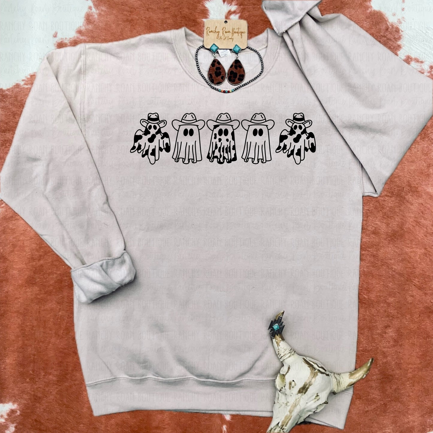 Howdy Halloween Ghost Western Sweatshirt