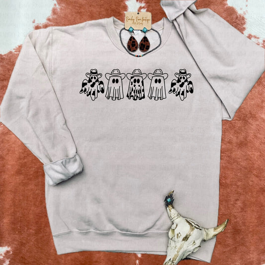 Howdy Halloween Ghost Western Sweatshirt