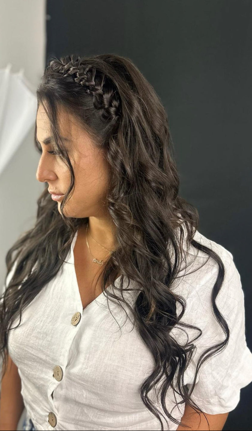COFFEE BROWN 2/33 LOOSE BRAID HARD HEADBAND