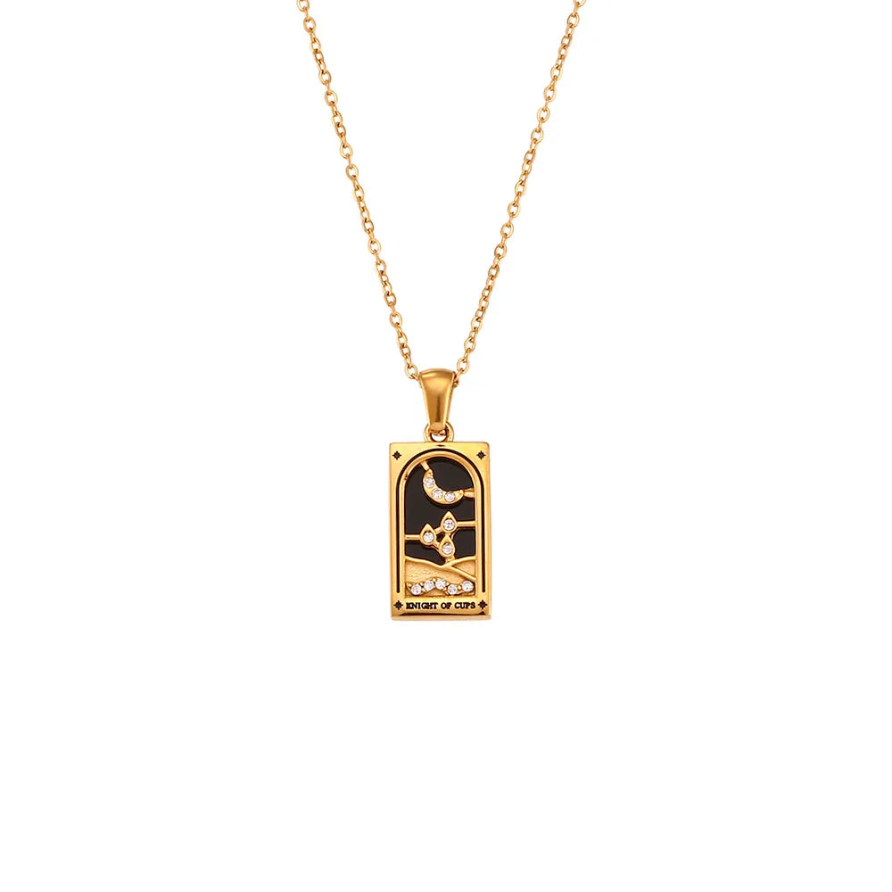 Gold Tarot Card Necklaces