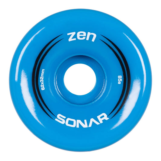 Sonar Zen Roller Skate Wheels 62mm 85a - Blue (4 Pack)