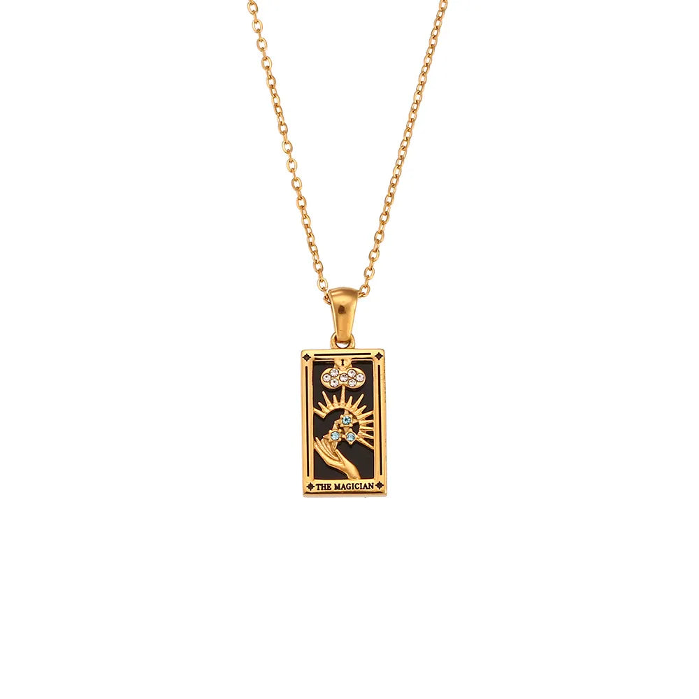 Gold Tarot Card Necklaces