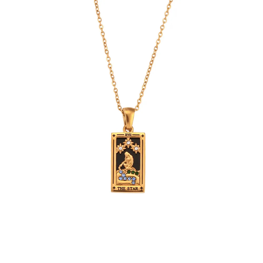 Gold Tarot Card Necklaces